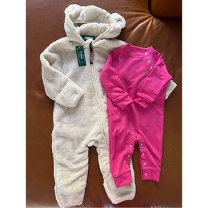 LL BEAN Sherpa Bear Bunting and Base Layer, 6-12mo - NEW